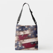 Aangepaste Monogram Verdrietige Amerikaanse Vlag Crossbody Tas (Achterkant)