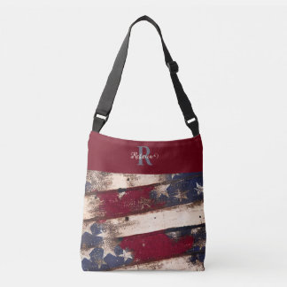 Aangepaste Monogram Verdrietige Amerikaanse Vlag Crossbody Tas