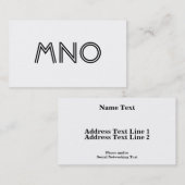 Aangepaste monogram visitekaartje (Voorkant / Achterkant)