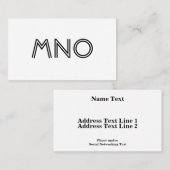 Aangepaste monogram visitekaartje (Voorkant / Achterkant)