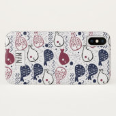 Aangepaste monogram vispatroon bevestigen Case-Mate iPhone case (Achterkant (horizontaal))