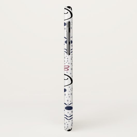 Aangepaste monogram vispatroon bevestigen Case-Mate iPhone case (Achterkant/links)