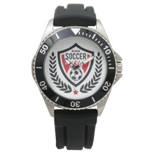 Aangepaste Monogram Voetbal Logo horloges