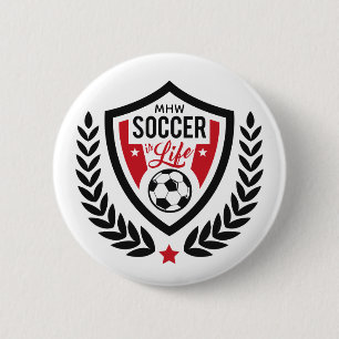 Aangepaste Monogram Voetbal Logo knoppen Ronde Button 5,7 Cm