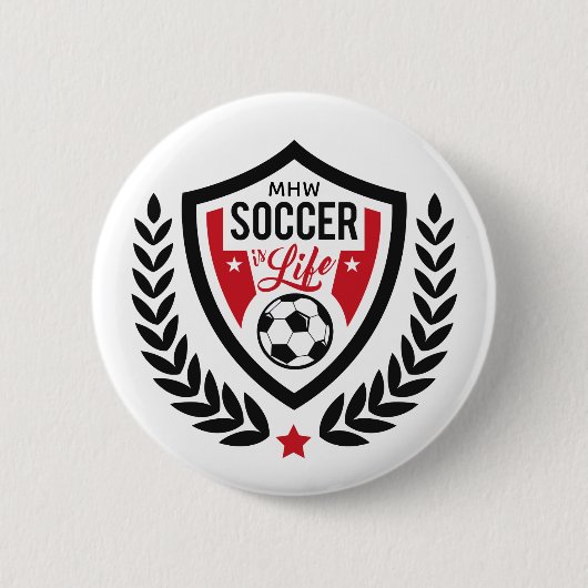 Aangepaste Monogram Voetbal Logo knoppen Ronde Button 5,7 Cm (Voorkant)