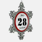 Aangepaste monogram Volleyball-versiering Tin Sneeuwvlok Ornament (Links)