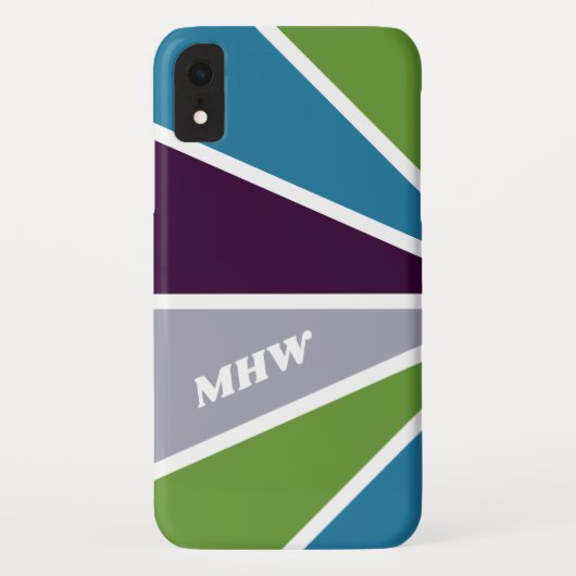 Aangepaste monogram voor kleurrijke stralen Case-Mate iPhone case (Achterkant)
