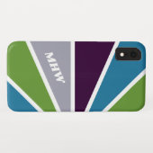 Aangepaste monogram voor kleurrijke stralen Case-Mate iPhone case (Achterkant (horizontaal))