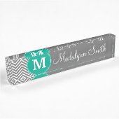 Aangepaste monogram voor kolen Chevrons Patroon Naambordje
