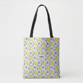 Aangepaste monogram voor Lemon Pattern-tassen Tote Bag (Voorkant)