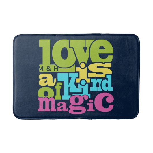 Aangepaste monogram voor Magical Love-monogram bad Badmat (Voorkant)