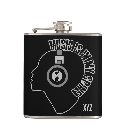 Aangepaste monogram voor muziek heupfles (Voorkant)