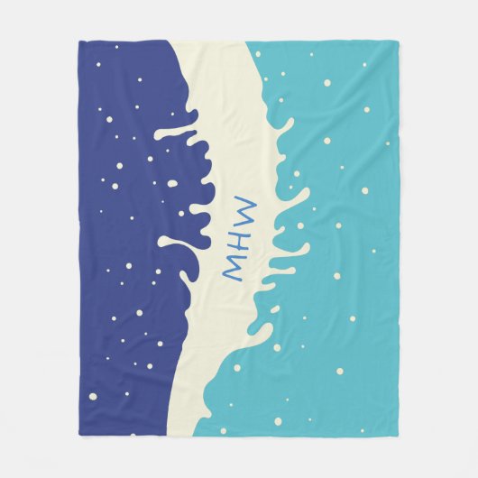 Aangepaste monogram voor Summer Splash-deken Fleece Deken (Voorkant)