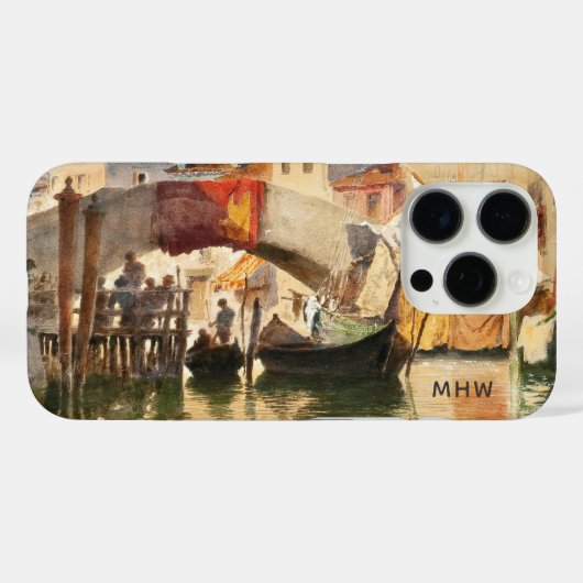 Aangepaste monogram voor Venice Art-telefoons Case-Mate iPhone Case (Achterkant (horizontaal))