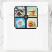 Aangepaste monogram voor volwassenen 2 vierkante sticker (Tas)