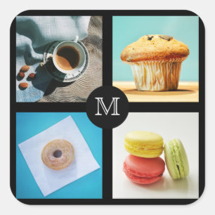 Aangepaste monogram voor volwassenen 2 vierkante sticker