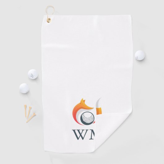 Aangepaste monogram voor vos en bal golfhanddoek (Insitu)
