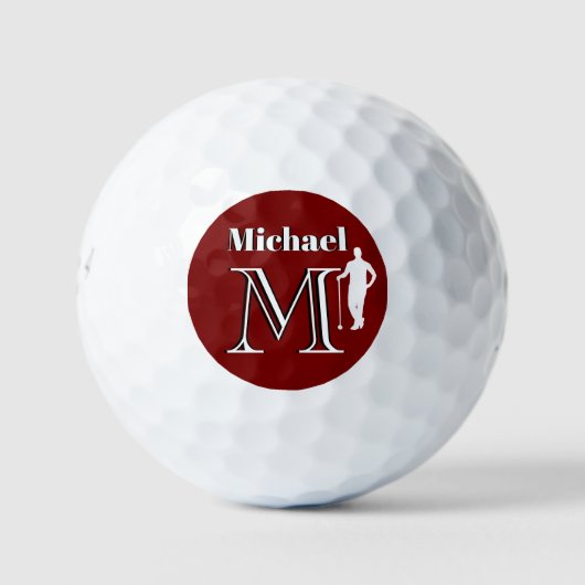 Aangepaste monogram voornaam Golfer Golfballen (Voorkant)