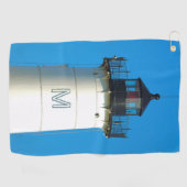 Aangepaste monogram vuurtoren Golf Towel Golfhanddoek (Horizontaal)