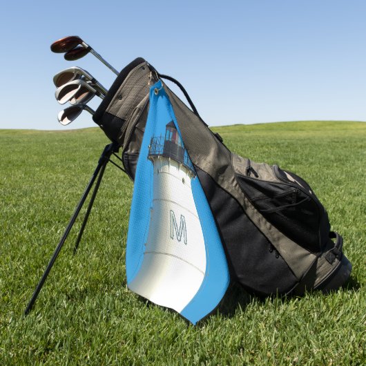 Aangepaste monogram vuurtoren Golf Towel Golfhanddoek (Groen)