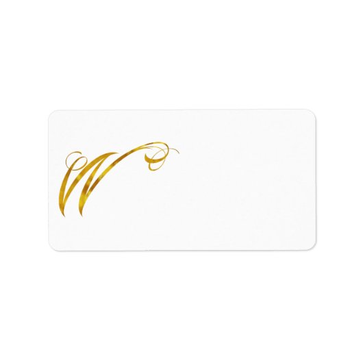 Aangepaste Monogram W Faux Gold Foil Monogrammen I Etiket (Voorkant)