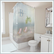 Aangepaste monogram Waterverf Beach Scene