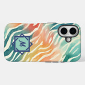 Aangepaste monogram Waterverf Case-Mate iPhone Case (Achterkant (horizontaal))