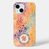 Aangepaste monogram Waterverf Case-Mate iPhone Case (Achterkant)