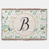 Aangepaste monogram Waterverf Groene Ivy Floral Bl Deken (Voorkant)