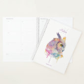 Aangepaste monogram waterverf Owl Planner (Display)