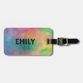 Aangepaste monogram Waterverven achtergrond Bagagelabel (Voorkant horizontaal)