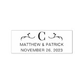 Aangepaste monogram-weddenschappen en datum rubberstempel (Afrduk)