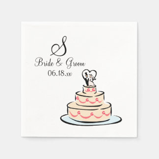Aangepaste monogram-weddenschapskapier servetten