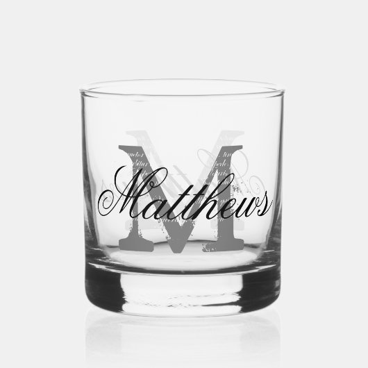 Aangepaste monogram whisky glas cadeau (Voorkant)