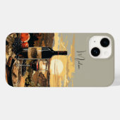 Aangepaste Monogram Wijnliefhebber Case-Mate iPhone Case (Achterkant (horizontaal))