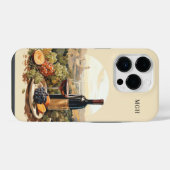 Aangepaste Monogram Wijnliefhebber iPhone Hoesje (Achterkant horizontaal)
