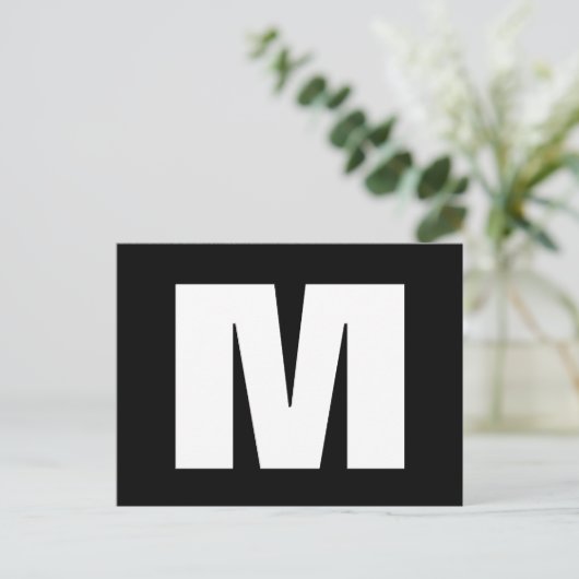 Aangepaste monogram wijziging van adresbewegende b briefkaart (Staand voorkant)