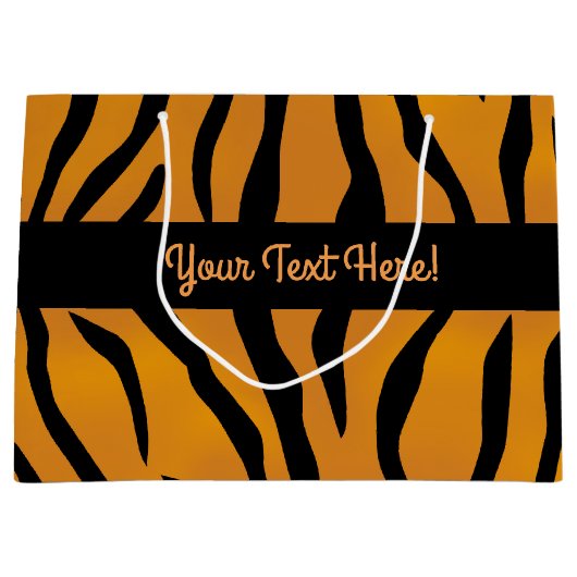 Aangepaste monogram Wilde Ding Tiger Stripes Large Cadeautasje (Voorkant)