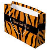 Aangepaste monogram Wilde Ding Tiger Stripes Large Cadeautasje (Achterkant Gekanteld)