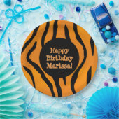 Aangepaste monogram Wilde Ding Tiger Stripes Papieren Bordje (Feest)