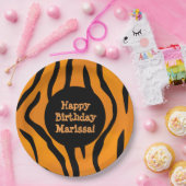 Aangepaste monogram Wilde Ding Tiger Stripes Papieren Bordje (Feest)