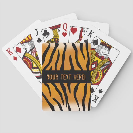 Aangepaste monogram Wilde Ding Tiger Stripes Speelkaarten (Achterkant)
