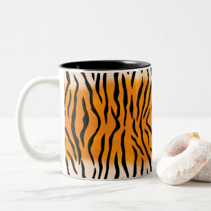 Aangepaste monogram Wilde Ding Tiger Stripes Tweekleurige Koffiemok
