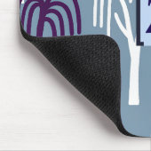 Aangepaste Monogram Willow Tree Blue Muismat (Hoek)