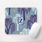 Aangepaste Monogram Willow Tree Blue Muismat (Met muis)