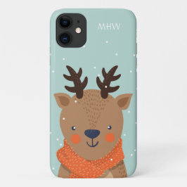 Aangepaste monogram Winter Deer-telefoongevallen Case-Mate iPhone Case