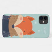 Aangepaste monogram Winter Fox-telefoongevallen Case-Mate iPhone Case (Achterkant (horizontaal))