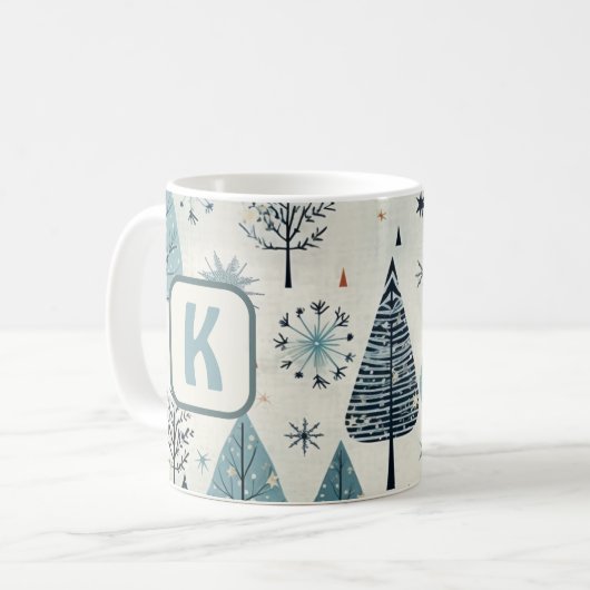 Aangepaste Monogram Winter komt eraan Koffiemok (Voorkant links)
