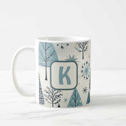Aangepaste Monogram Winter komt eraan Koffiemok (Links)