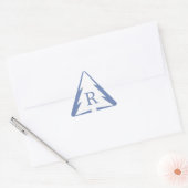 Aangepaste monogram witte boom op blauw kerstfeest sticker (Envelop)